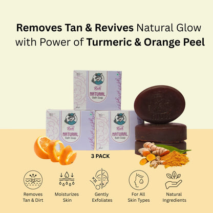 Rivk Natural Bath & De-Tan Bath Soap (Pack of 3) shri bharat das enterprises