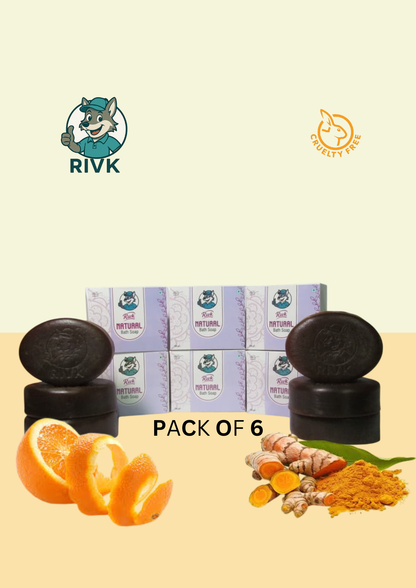Rivk Natural De-Tan Soap - 6 Bars for Radiant Skin | Rivk Natural Bath Soap