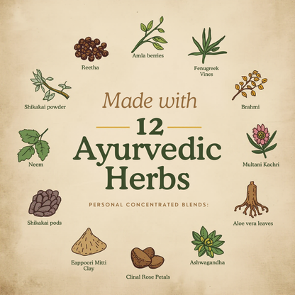 RIVK Ayurvedic Shampoo - 12 Herbal Formula for Strong Roots & Less Hair Fall, Pack of 2 (200g+200g)