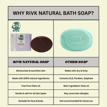 Rivk Natural De-Tan Bath Soap - Revitalizing Cleanser for Glowing Skin (1 Pack)