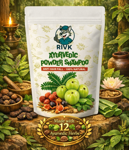RIVK Ayurvedic Shampoo - 12 Herbal Blend for Strong Roots & Reduced Hair Fall (200g)
