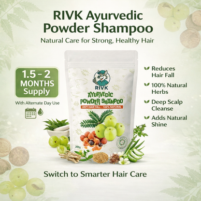 RIVK Ayurvedic Shampoo - 12 Herbal Formula for Strong Roots & Less Hair Fall, Pack of 2 (200g+200g)